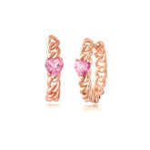 Baby Silver Hoop, Rose Gold Plating, Natural Purple Chalcedony + Star Gift
